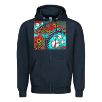 Navy baseball leopard turquoise sunflower Zipper Hoodie - JahusDesignShop
