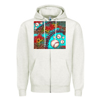 Oatmeal Heather baseball leopard turquoise sunflower Zipper Hoodie - JahusDesignShop