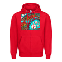 Red baseball leopard turquoise sunflower Zipper Hoodie - JahusDesignShop