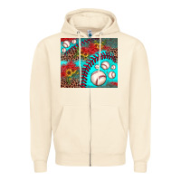 Sandshell baseball leopard turquoise sunflower Zipper Hoodie - JahusDesignShop