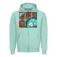 Seafoam baseball leopard turquoise sunflower Zipper Hoodie - JahusDesignShop