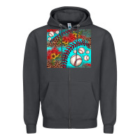 Smoke baseball leopard turquoise sunflower Zipper Hoodie - JahusDesignShop
