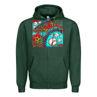 Sports Green baseball leopard turquoise sunflower Zipper Hoodie - JahusDesignShop
