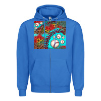 True Royal baseball leopard turquoise sunflower Zipper Hoodie - JahusDesignShop