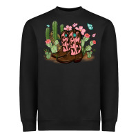 Black cowboy boots with cactus Heavyweight Sweatshirt - MaliasSmallBusiness