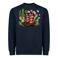 Navy cowboy boots with cactus Heavyweight Sweatshirt - MaliasSmallBusiness