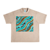 French Oak turquoise brushstrokes with leopard and cowhide Urban Heavy Tee - RanaPortraitStore