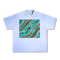 Grape Ice turquoise brushstrokes with leopard and cowhide Urban Heavy Tee - RanaPortraitStore