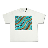 Pistachio turquoise brushstrokes with leopard and cowhide Urban Heavy Tee - RanaPortraitStore