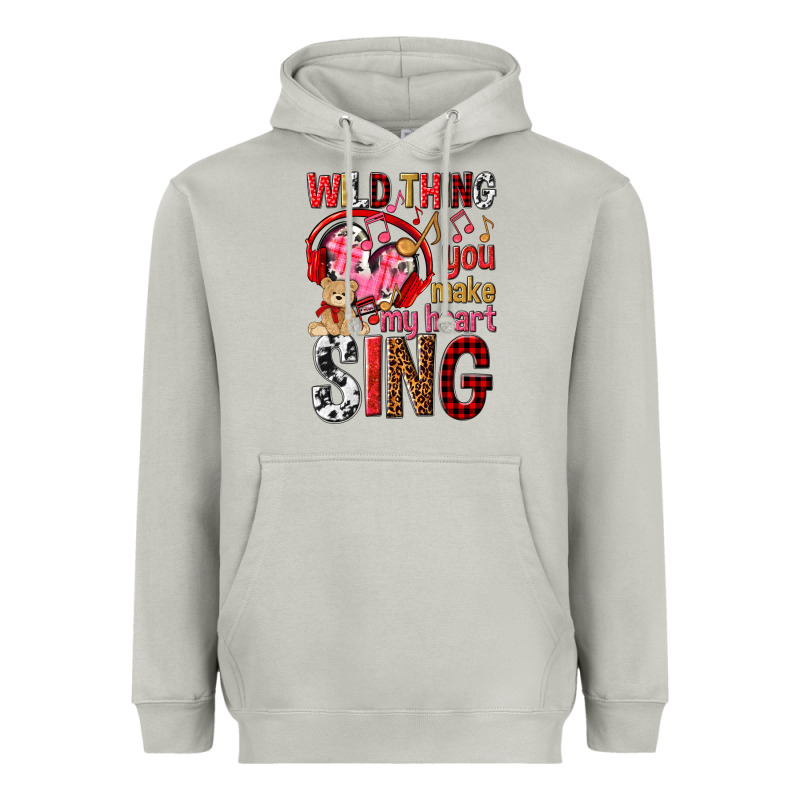 Wild Thing You Make My Heart Sing Heavyweight Hoodie by NancyCooperArtShop | Teevron