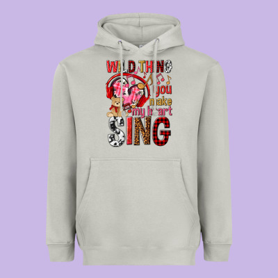 Wild Thing You Make My Heart Sing Heavyweight Hoodie Designed By Nancycooperartshop