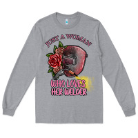 Heather Grey just a woman who loves her welder Long Sleeve Tee - SublimationCraftShop