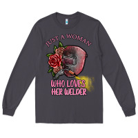 Smoke just a woman who loves her welder Long Sleeve Tee - SublimationCraftShop