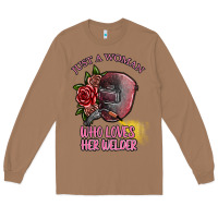 Toasted Coconut just a woman who loves her welder Long Sleeve Tee - SublimationCraftShop