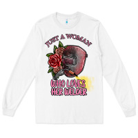 White just a woman who loves her welder Long Sleeve Tee - SublimationCraftShop