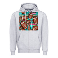 Heather Grey football leopard turquoise seamless pattern Zipper Hoodie - JahusDesignShop
