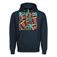 Navy football leopard turquoise seamless pattern Zipper Hoodie - JahusDesignShop