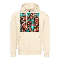 Sandshell football leopard turquoise seamless pattern Zipper Hoodie - JahusDesignShop
