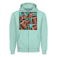 Seafoam football leopard turquoise seamless pattern Zipper Hoodie - JahusDesignShop