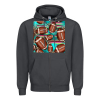 Smoke football leopard turquoise seamless pattern Zipper Hoodie - JahusDesignShop