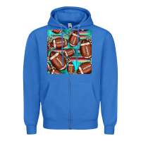 True Royal football leopard turquoise seamless pattern Zipper Hoodie - JahusDesignShop