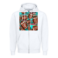 White football leopard turquoise seamless pattern Zipper Hoodie - JahusDesignShop