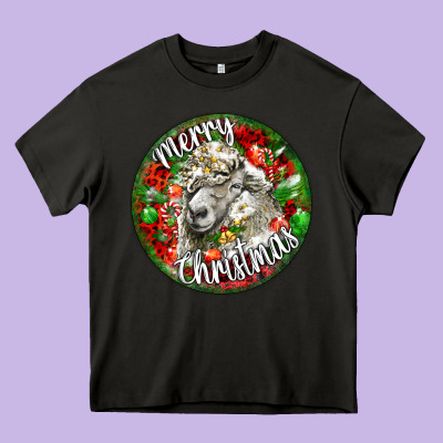 Christmas Lincoln Sheep Heavy Core Tee Designed By Lillyallendesigns