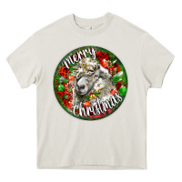 Cream christmas lincoln sheep Heavy Core Tee - LillyAllenDesigns