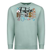 Seafoam Western Future Nurse Premium Sweatshirt - LillyAllenDesigns