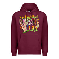 Burgundy rockin that daycare life Premium Hoodie - NancyCooperArtShop