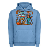 Pigment Pebble Blue Fall Autumn Leopard Gigi Urban Hoodie - LillyAllenDesigns