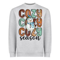 Heather Grey cozy season snowman Heavyweight Sweatshirt - MaliasSmallBusiness