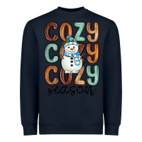 Navy cozy season snowman Heavyweight Sweatshirt - MaliasSmallBusiness