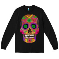 Black sugar skull Long Sleeve Tee - FaDigitalArtStudio