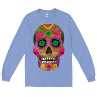 Colony Blue sugar skull Long Sleeve Tee - FaDigitalArtStudio