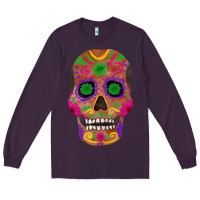 Plum sugar skull Long Sleeve Tee - FaDigitalArtStudio