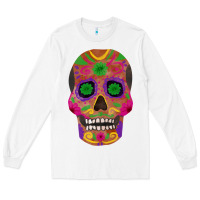 White sugar skull Long Sleeve Tee - FaDigitalArtStudio