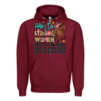 Burgundy heres to strong women Zipper Hoodie - Artiststas