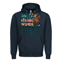 Navy heres to strong women Zipper Hoodie - Artiststas