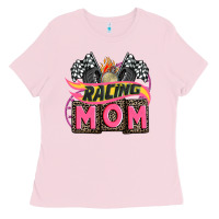 Bubblegum Pink racing mom with racing oto equipment Ladies Tee - AdoDesignShop