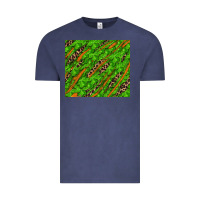 Vintage Denim Distressed Shamrock And Leopard Vintage Tee - RanaPortraitStore