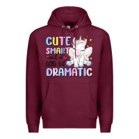 Burgundy cute smart and a little bit dramatic Premium Hoodie - MaliasSmallBusiness