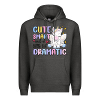 Charcoal Heather cute smart and a little bit dramatic Premium Hoodie - MaliasSmallBusiness