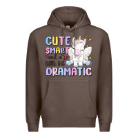Coffee cute smart and a little bit dramatic Premium Hoodie - MaliasSmallBusiness