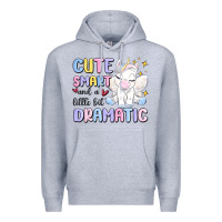 Heather Grey cute smart and a little bit dramatic Premium Hoodie - MaliasSmallBusiness
