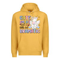 Mustard cute smart and a little bit dramatic Premium Hoodie - MaliasSmallBusiness