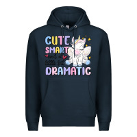 Navy cute smart and a little bit dramatic Premium Hoodie - MaliasSmallBusiness