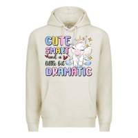 Oatmeal Heather cute smart and a little bit dramatic Premium Hoodie - MaliasSmallBusiness