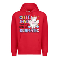 Red cute smart and a little bit dramatic Premium Hoodie - MaliasSmallBusiness