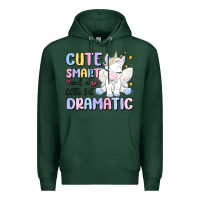 Sports Green cute smart and a little bit dramatic Premium Hoodie - MaliasSmallBusiness